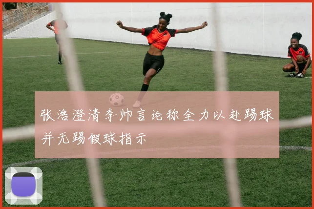 张浩澄清李帅言论称全力以赴踢球并无踢假球指示