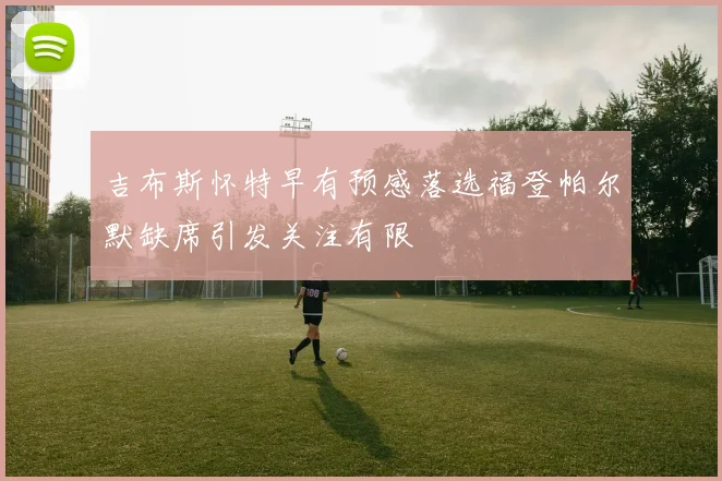 吉布斯怀特早有预感落选福登帕尔默缺席引发关注有限